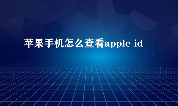 苹果手机怎么查看apple id