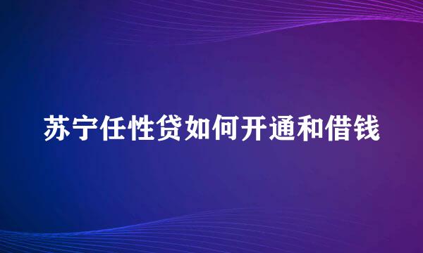 苏宁任性贷如何开通和借钱