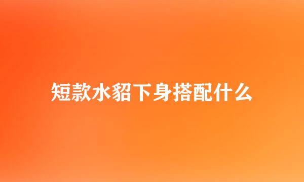短款水貂下身搭配什么