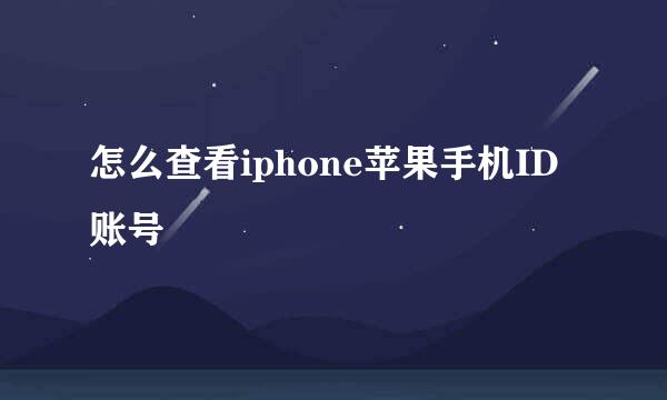 怎么查看iphone苹果手机ID账号