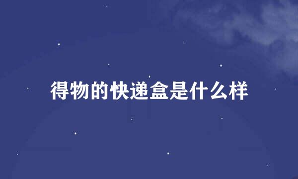 得物的快递盒是什么样