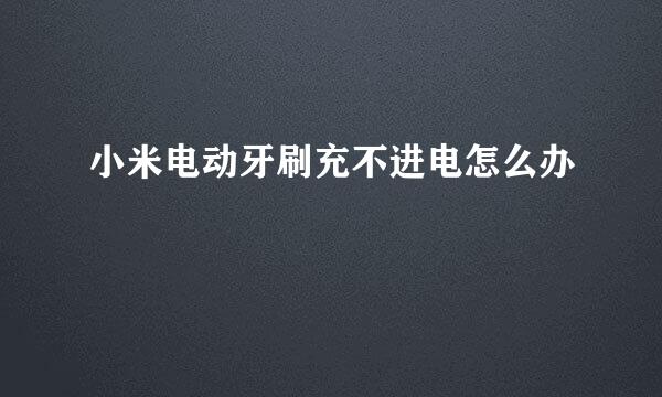 小米电动牙刷充不进电怎么办