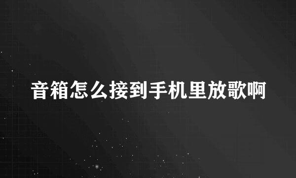 音箱怎么接到手机里放歌啊