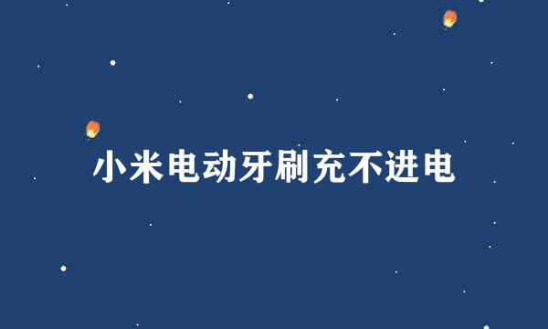 小米电动牙刷充不进电