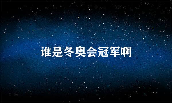 谁是冬奥会冠军啊