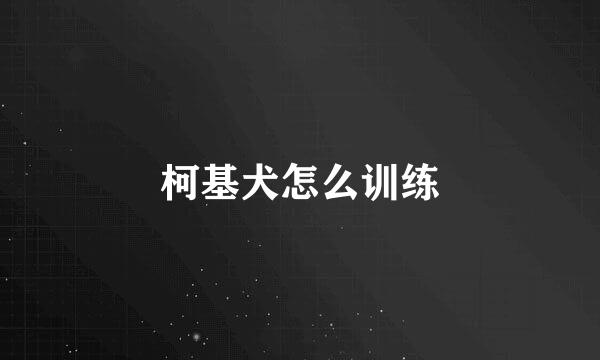 柯基犬怎么训练