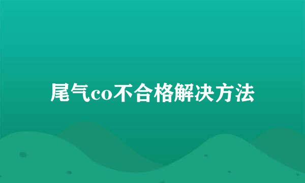 尾气co不合格解决方法