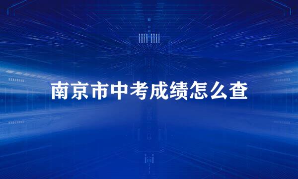南京市中考成绩怎么查