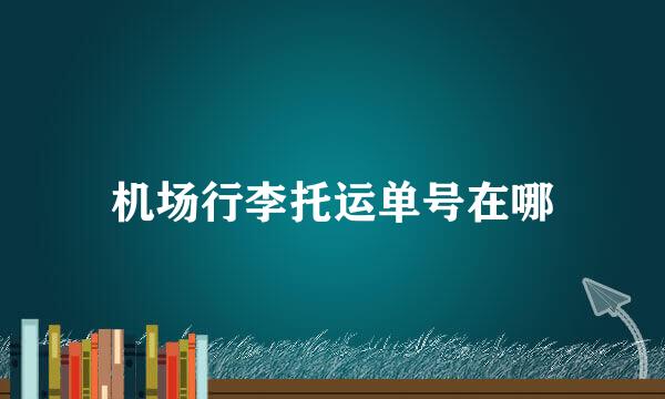 机场行李托运单号在哪