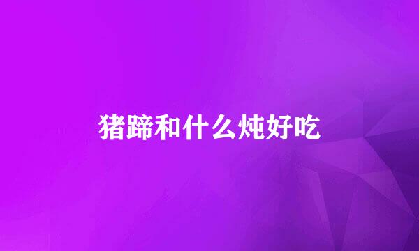 猪蹄和什么炖好吃