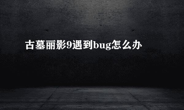 古墓丽影9遇到bug怎么办