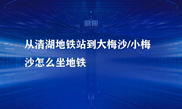 从清湖地铁站到大梅沙/小梅沙怎么坐地铁