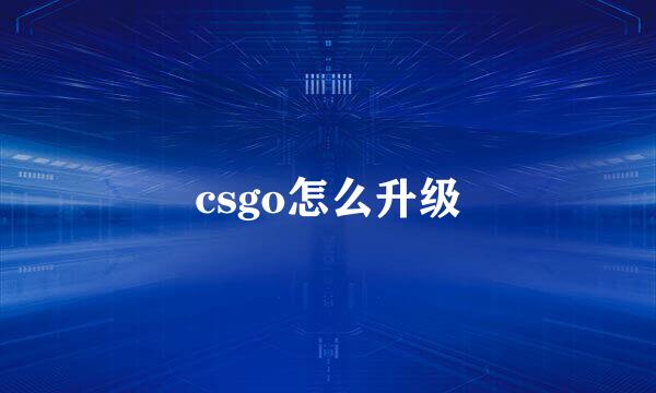 csgo怎么升级