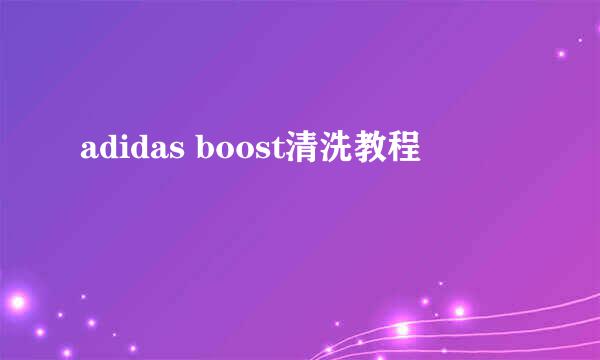 adidas boost清洗教程