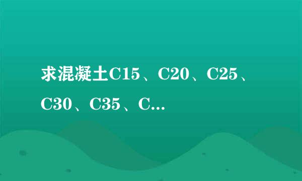 求混凝土C15、C20、C25、C30、C35、C40等等回弹标准值是多少