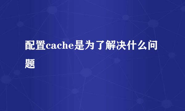 配置cache是为了解决什么问题