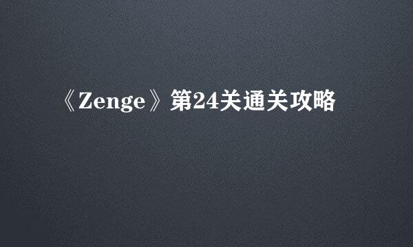 《Zenge》第24关通关攻略