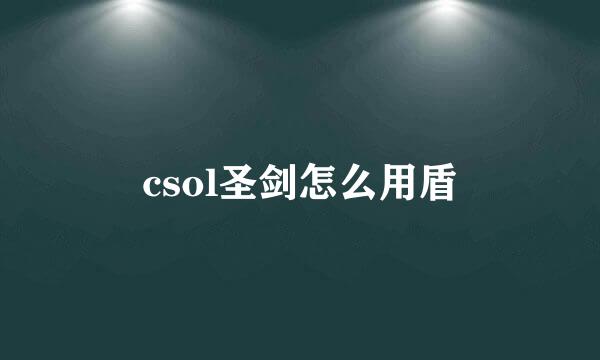 csol圣剑怎么用盾