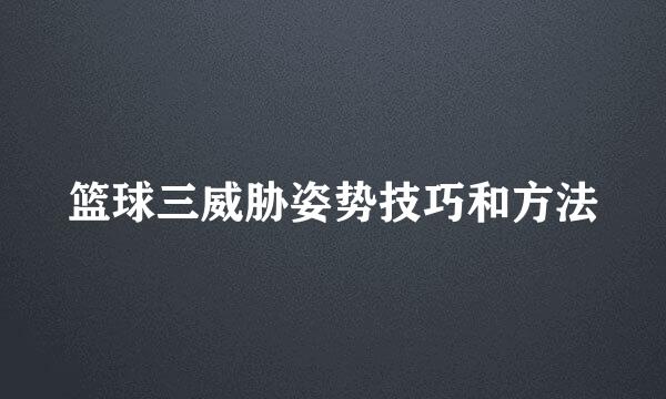 篮球三威胁姿势技巧和方法