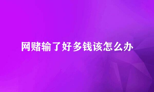 网赌输了好多钱该怎么办