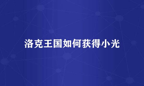 洛克王国如何获得小光